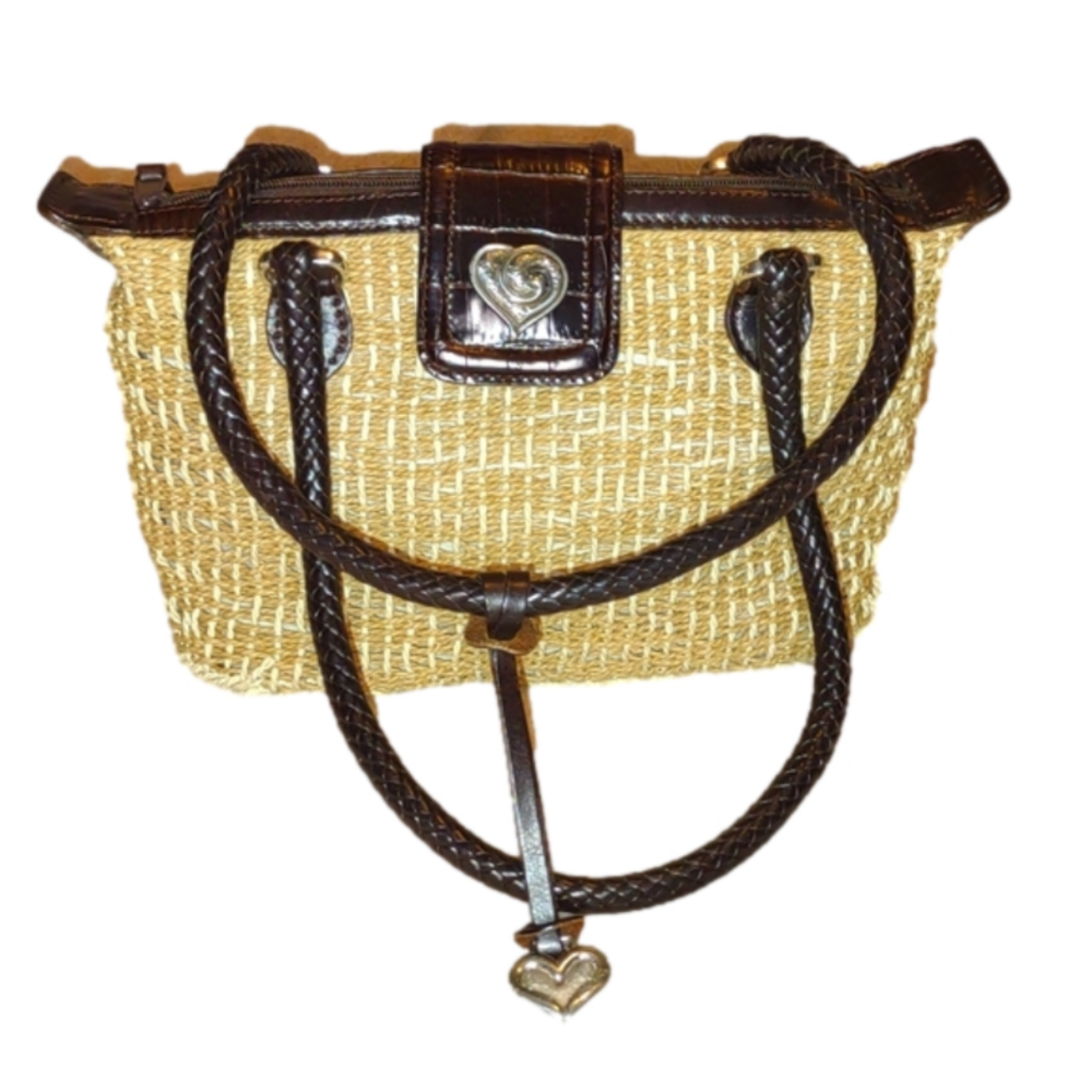 VINTAGE💜 BRIGHTON Woven Jute Handbag - Picture 2 of 16